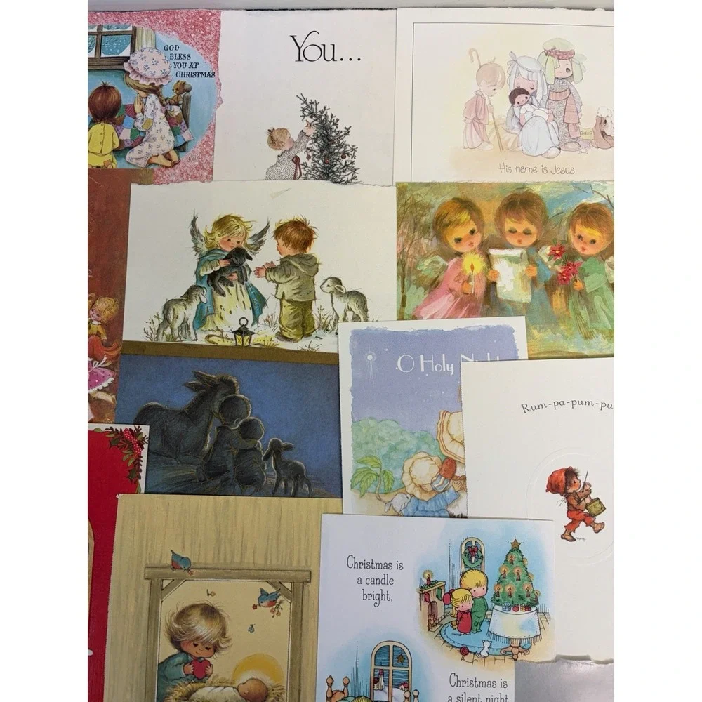 Vintage Christmas Cards Fronts ONLY Traditional Scrapbooking Decoupage Lot 50+